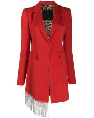 Philipp Plein Crystal Fringe Blazer - Red