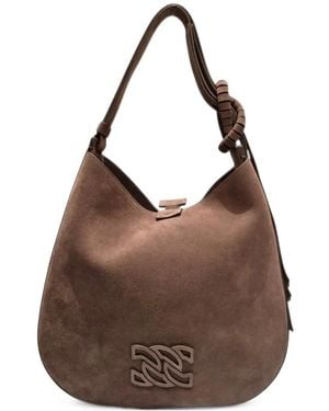 Casadei Vandome Suede Handbag - Brown