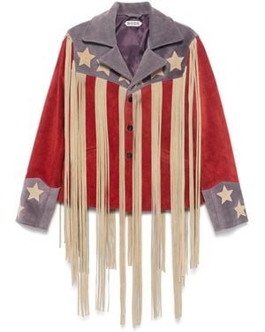 Bode Flag Fringe Jacket - Red