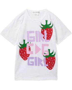 Comme des Garçons Strawberry Print Top - White