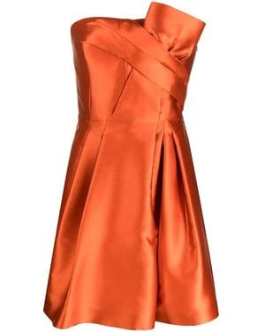 Alberta Ferretti Robe Courte À Fini Satiné - Orange