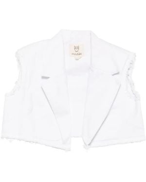MOUTAKI Frayed-Hem Jacket - White
