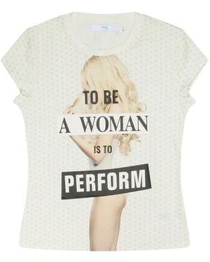 PRAYING Graphic-Print Pointelle T-Shirt - White