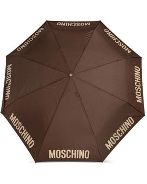 Moschino Logo Umbrella - Brown