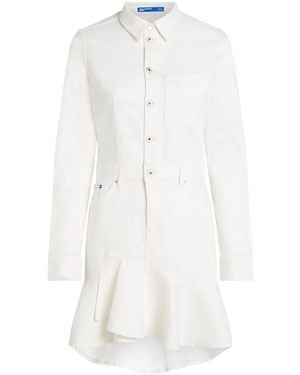 Karl Lagerfeld Ruffled Denim Dress - White