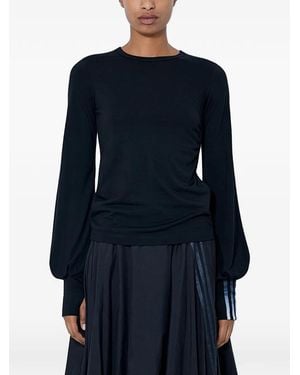 Y-3 Wool Cinched Drape Long Sleeve T-Shirt - Black