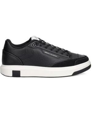 ARMANI EXCHANGE Pebbled Trainers - Black