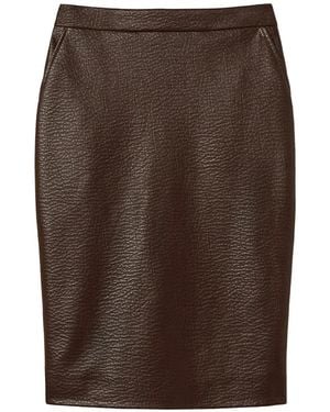 Twinset Midi-Rok Van Imitatieleer - Bruin