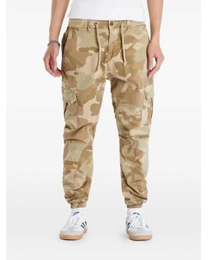 Urban Classics Camouflage-Print Cargo Pants - Natural