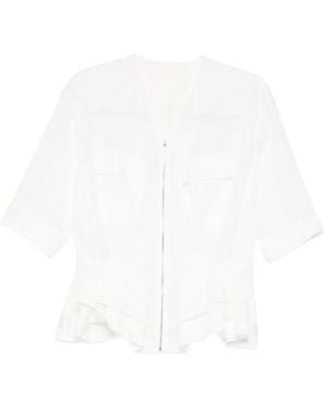 JNBY Draped-Waist Cotton Jacket - White