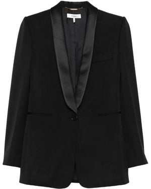 Chloé Satin-Lapel Blazer - Black