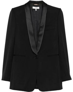 Chloé Blazer Con Revers Satinati - Nero