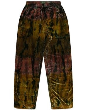 DENIM TEARS Tie-Dye Velour Track Trousers - Green