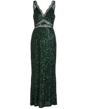Never Fully Dressed Sequin Lace-Detail Midi Dress - Green