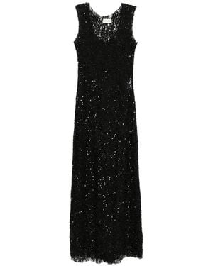 P.A.R.O.S.H. Robe Longue Sans Manches À Sequins - Black