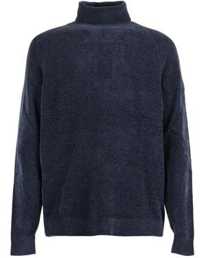 Rrd Gerippter Rollkragenpullover - Blau