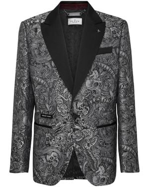 Philipp Plein Blazer Lord Fit Tattoo - Black