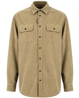 DSquared² Corduroy Chest-Pocket Shirt - Natural