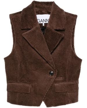 Ganni Chaleco con botones - Marrón