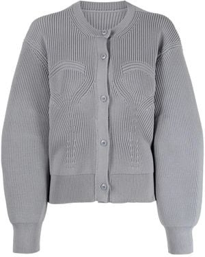 JNBY Ribbed Crew Neck Cardigan - Grey