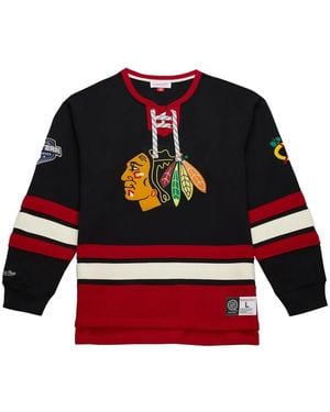 Mitchell & Ness Chicago Blackhawks Heritage Pullover Met Veters - Rood