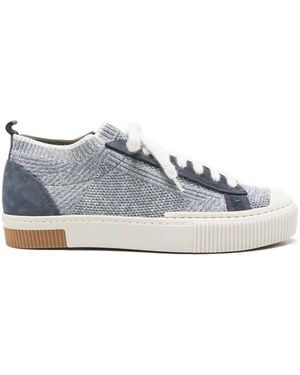 Eleventy Knitted-Upper Trainers - White