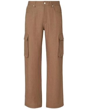 Fendi Linen Cargo Pants - Natural