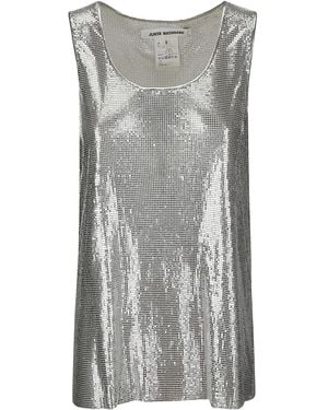 Junya Watanabe Canotta Con Paillettes - Grigio