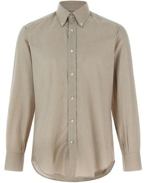 Brunello Cucinelli Check-Pattern Shirt - Grey
