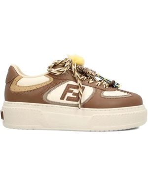Fendi FF-patch sneakers - Braun