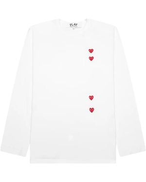 COMME DES GARÇONS PLAY Heart-Print Long-Sleeve T-Shirt - White