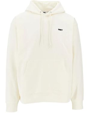 Obey Logo-print hoodie - Weiß