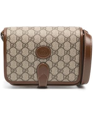 Gucci Messengertas Met Gg-Canvas - Bruin