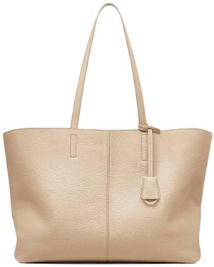 Maison De Sabre Zipped Leather Soft Tote - Natural