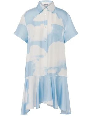 Moschino Archive Clouds シャツ ミニドレス - ブルー