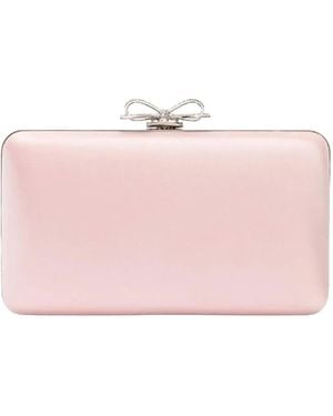 Self-Portrait Bow-Detail Clutch Bag - Pink