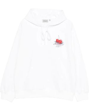 Carhartt Cherry-Print Hoodie - White