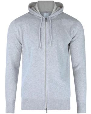 Eleventy Zip-Up Cashmere Hoodie - Blue