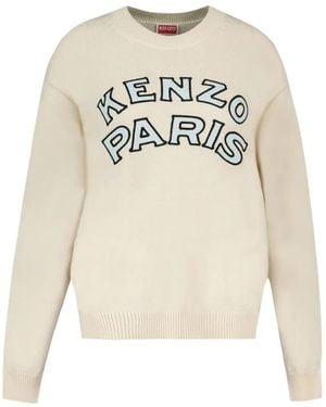 KENZO Pull À Logo Brodé - Blanc