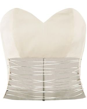 Vestiaire d'un Oiseau Libre Top Mit Schnürung - Weiß