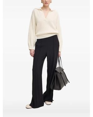 Liviana Conti Pull Côtelé À Col Polo - Neutre