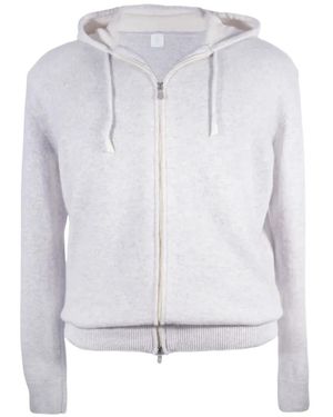 Eleventy Hoodie En Cachemire À Fermeture Zippée - Blanc