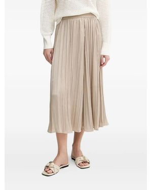 MICHAEL Michael Kors Midi-Rok Met Plooien En Elastische Taille - Naturel