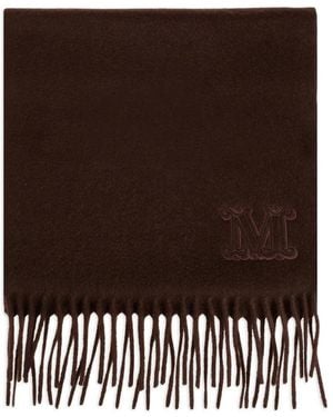Max Mara Schal Mit Logo-Stickerei - Schwarz