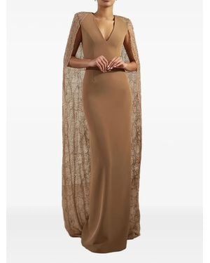 Rhea Costa Asma Maxikleid Mit Cape-Detail - Braun