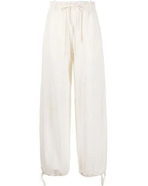 Acne Studios Pantalones palazzo con cordón - Blanco