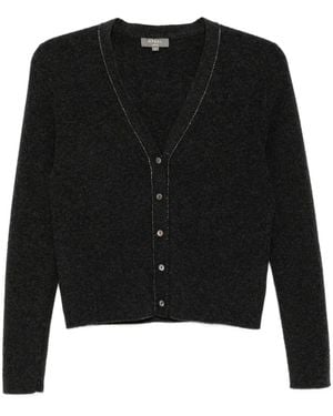 N.Peal Cashmere リブ カーディガン - ブラック