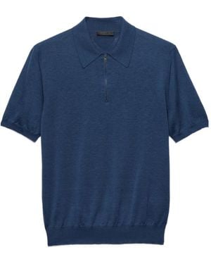 Prada Polo De Seda Y Algodón - Azul
