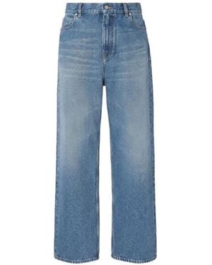 Fendi Logo-Patch Straight-Leg Jeans - Blue