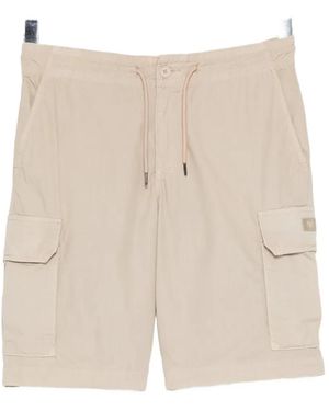 Emporio Armani Logo-Patch Shorts - Natural